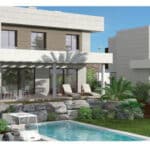 Vooraanzicht villa Nieuwbouw Project  in Mijas Costa in Spanje, gelegen aan de Costa del Sol-Centro