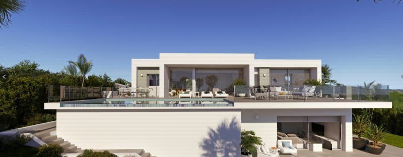 Vooraanzicht Nieuwbouw Villa Te koop in Benitachell in Spanje, gelegen aan de Costa Blanca-Noord