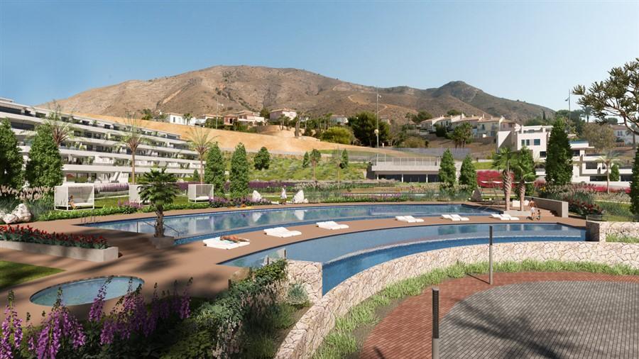 Overzicht op complex van Appartement Te koop in Finestrat in Spanje, gelegen aan de Costa Blanca-Noord