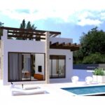 Vooraanzicht Nieuwbouw Villa Te koop in Vera Playa in Spanje, gelegen aan de Costa de Almería