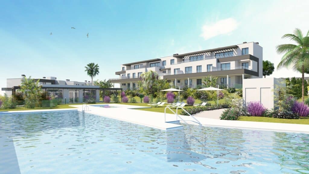 Zwembad van Nieuwbouw Appartementen Te koop in Estepona in Spanje, gelegen aan de Costa del Sol-West