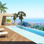 Terras en zwembad met zeezicht van Villa Te koop in Mijas in Spanje, gelegen aan de Costa del Sol-Centro