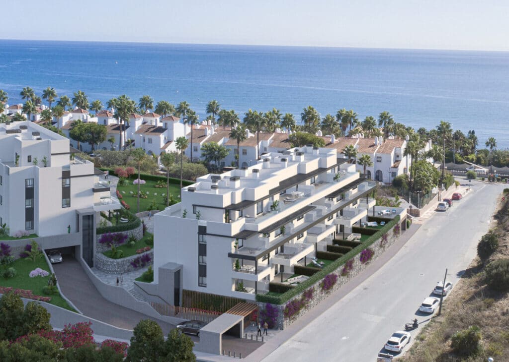 Bovenaanzicht van Nieuwbouw Appartementen complex Te koop in Mijas in Spanje, gelegen aan de Costa del Sol-Centro