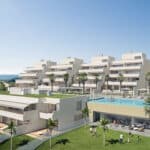 Vooraanzicht gebouw met Nieuwbouw Appartementen Te koop in Estepona in Spanje, gelegen aan de Costa del Sol-West