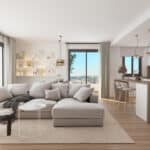 Living met ruim uitzicht van Nieuwbouw Appartement Te koop in Estepona in Spanje, gelegen aan de Costa del Sol-West