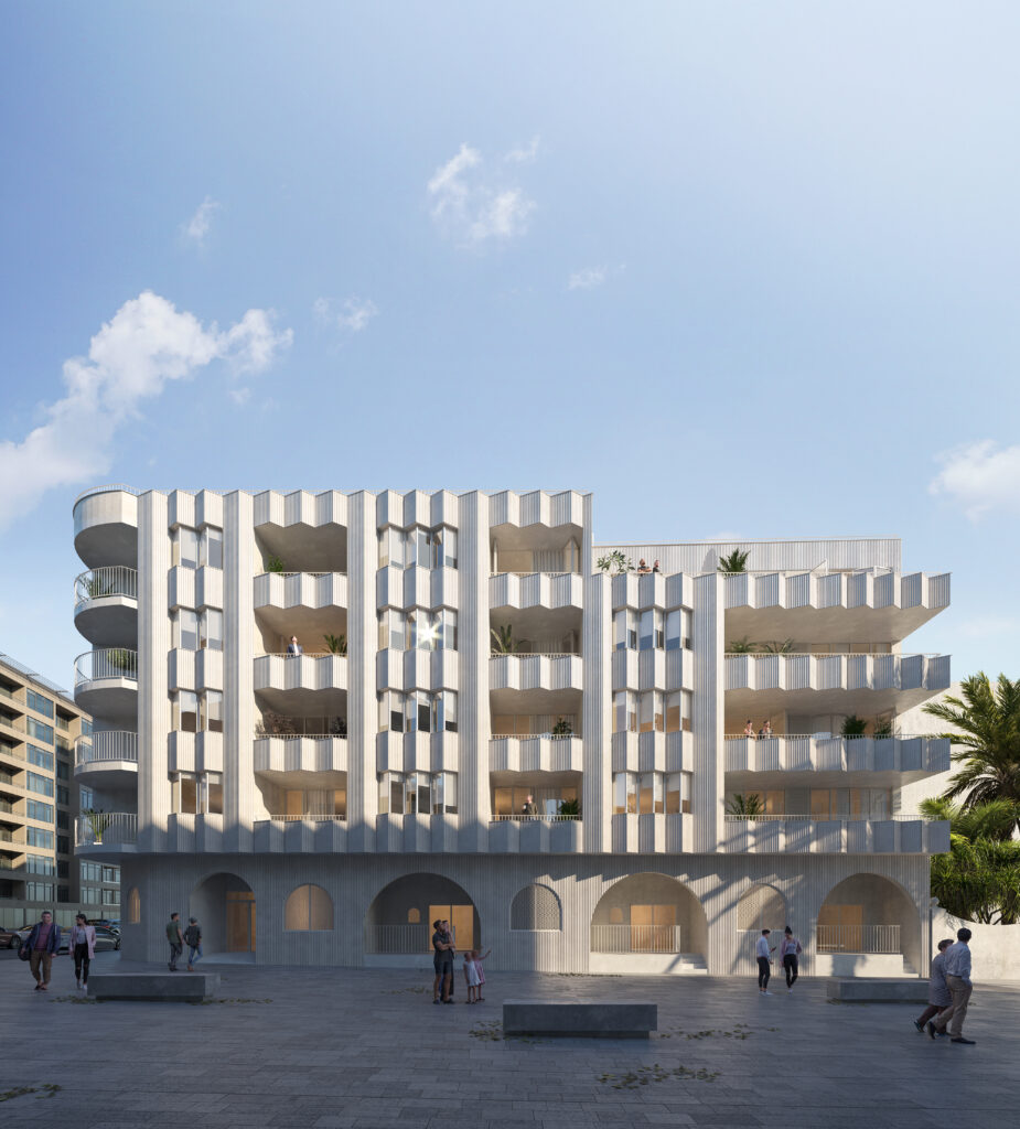 Vooraanzicht van gebouw met Nieuwbouw Appartement Te koop in Torrevieja in Spanje, gelegen aan de Costa Blanca-Zuid