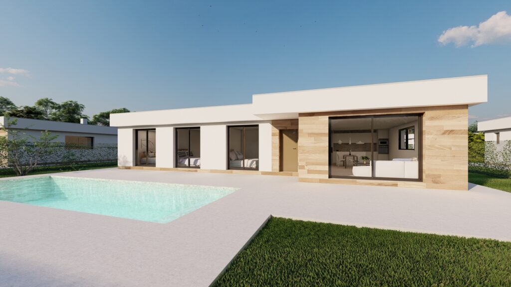 Nieuwbouw villa met zwembad in Calasparra in Spanje, gelegen aan de Costa Cálida