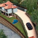Luchtfoto van nieuwbouw villa in Almunecar in Spanje, gelegen aan de  Costa Tropical